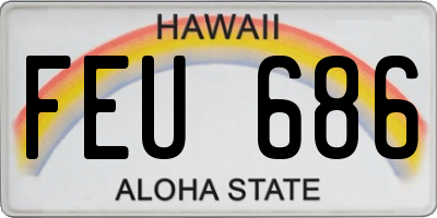 HI license plate FEU686