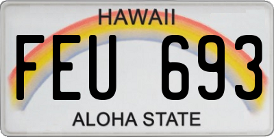 HI license plate FEU693