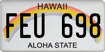 HI license plate FEU698