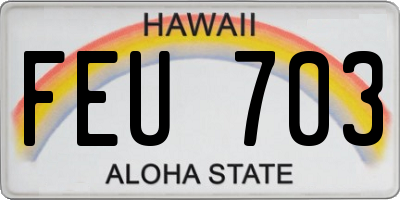 HI license plate FEU703