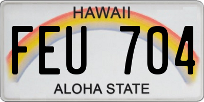 HI license plate FEU704
