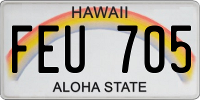 HI license plate FEU705