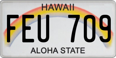 HI license plate FEU709