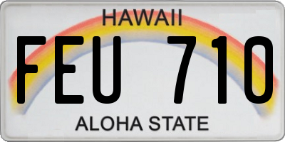HI license plate FEU710