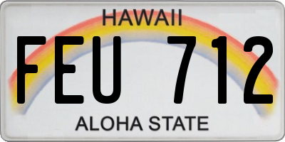 HI license plate FEU712