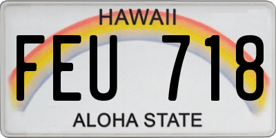 HI license plate FEU718