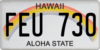HI license plate FEU730