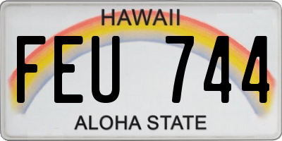HI license plate FEU744