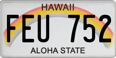 HI license plate FEU752