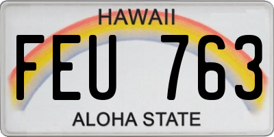 HI license plate FEU763