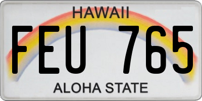 HI license plate FEU765