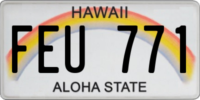 HI license plate FEU771
