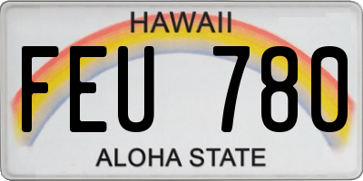 HI license plate FEU780