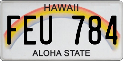 HI license plate FEU784