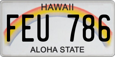 HI license plate FEU786