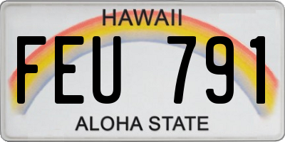 HI license plate FEU791