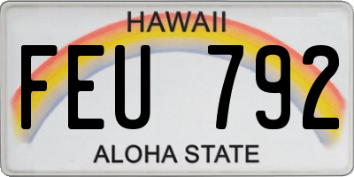HI license plate FEU792