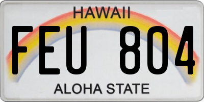 HI license plate FEU804