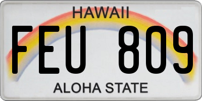HI license plate FEU809