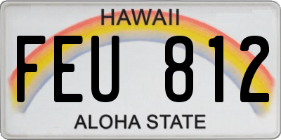 HI license plate FEU812