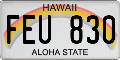 HI license plate FEU830