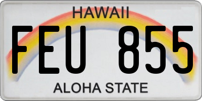 HI license plate FEU855