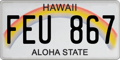 HI license plate FEU867