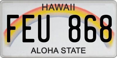 HI license plate FEU868