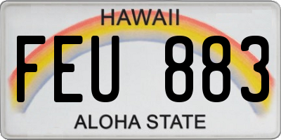 HI license plate FEU883