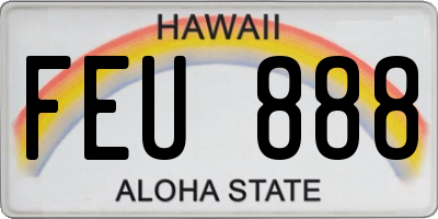 HI license plate FEU888