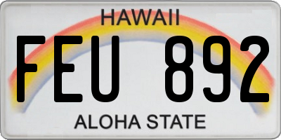 HI license plate FEU892