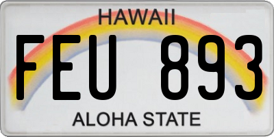 HI license plate FEU893
