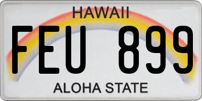 HI license plate FEU899
