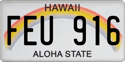HI license plate FEU916