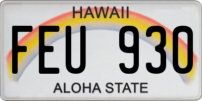 HI license plate FEU930