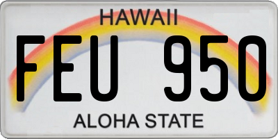 HI license plate FEU950