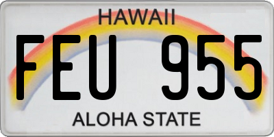 HI license plate FEU955