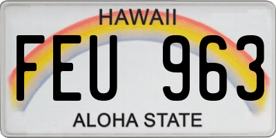 HI license plate FEU963