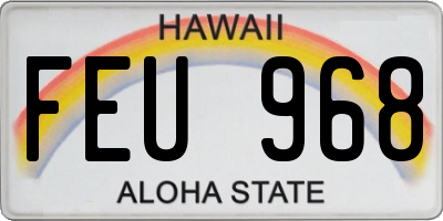 HI license plate FEU968