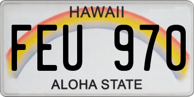 HI license plate FEU970