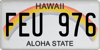 HI license plate FEU976