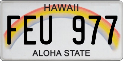 HI license plate FEU977