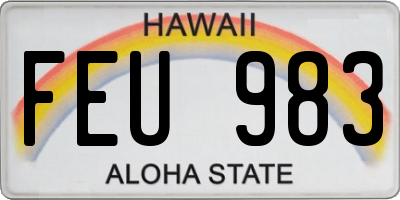 HI license plate FEU983