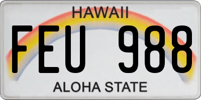 HI license plate FEU988