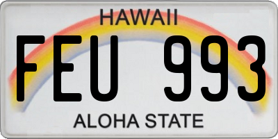 HI license plate FEU993