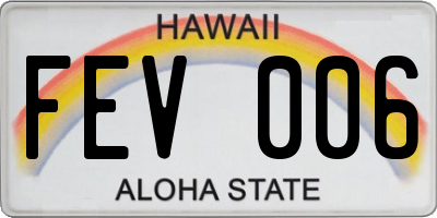 HI license plate FEV006