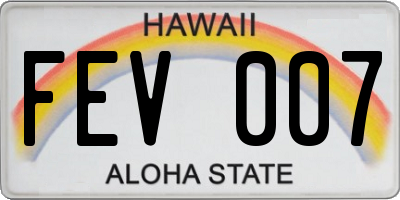 HI license plate FEV007
