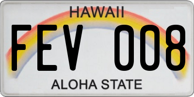 HI license plate FEV008