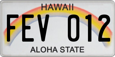 HI license plate FEV012
