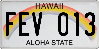 HI license plate FEV013
